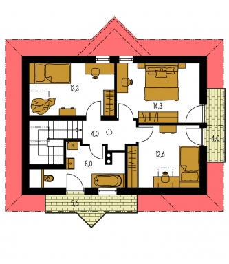Grundriss des Obergeschosses - HARMONIA 38